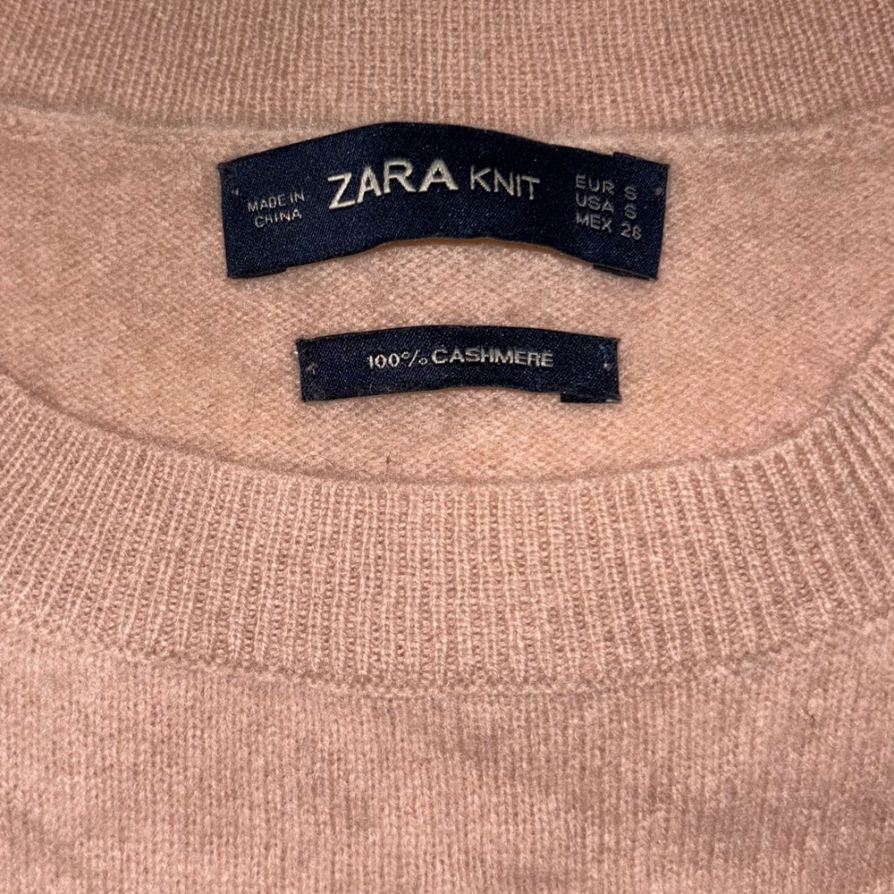 Zara Knit 100% Cashmere Dusty Pink Sweater - Small